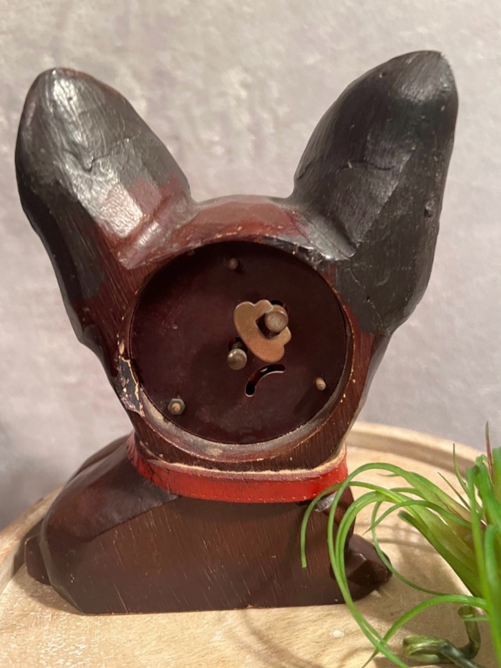 Antique Oswald German googly eye clock French bulldog - Picture 6 of 10